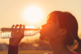 woman drinking water