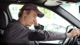 Semi Truck Driver Falling asleep