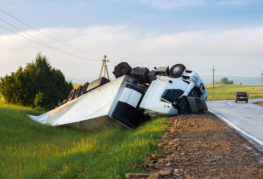 overturned truck accident