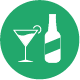 icon of alcohol to represent drinking and driving