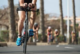 bicyclist sharing the road