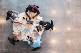 students working together at a table