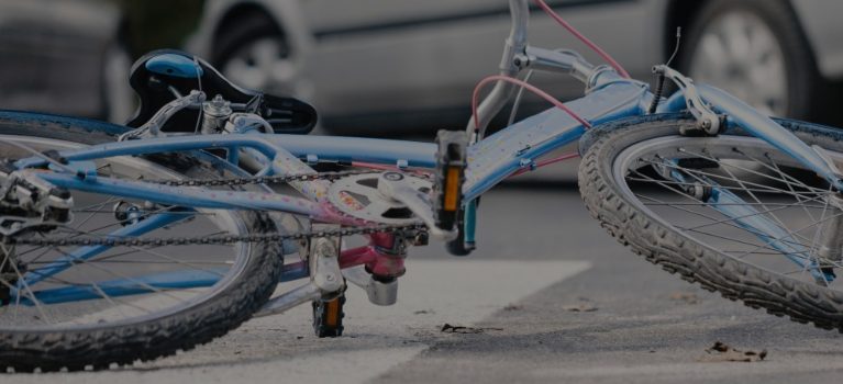 Bicycle laying on the ground after a crash in San Antonio, TX