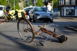 bicycle in the middle of the road after accident