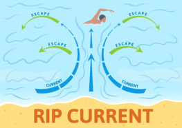 rip current diagram showing how to escape rip current