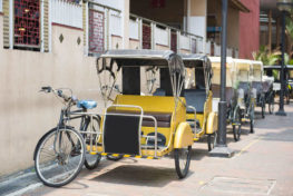 pedicab parked in the sideway