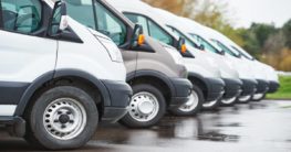 parked company vehicles