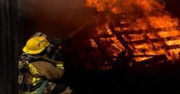 firefighter responding to a fire