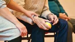 man in nursing home therapy