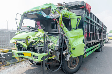 garbage truck after an accident