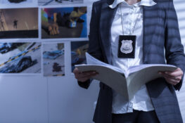 policewoman checking a document
