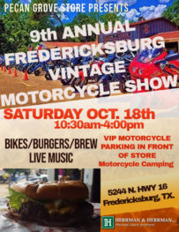9th Annual Fredericksburg Vintage Motorcycle Show Flyer