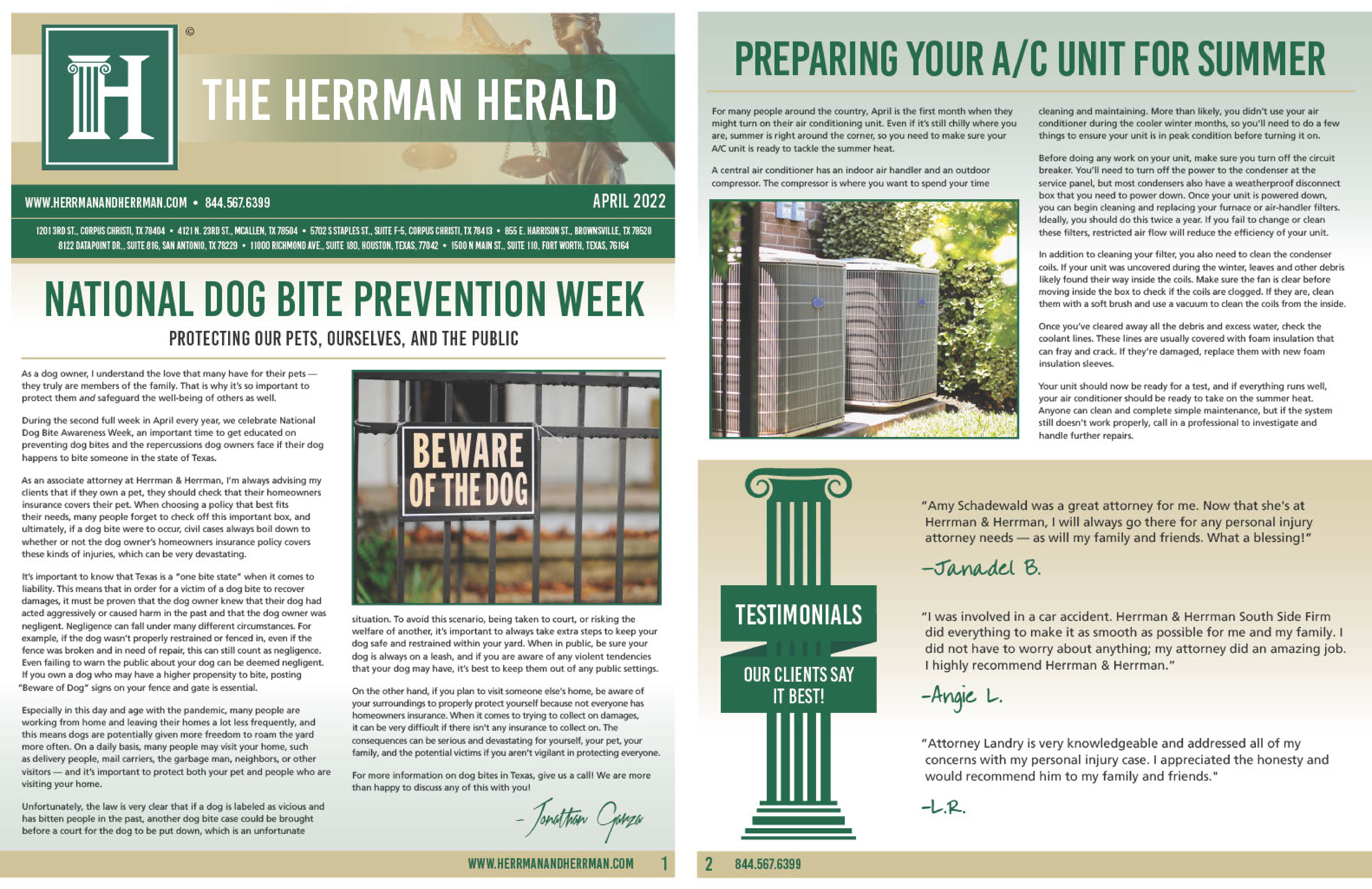April Herrman and Herrman PLLC Newsletter