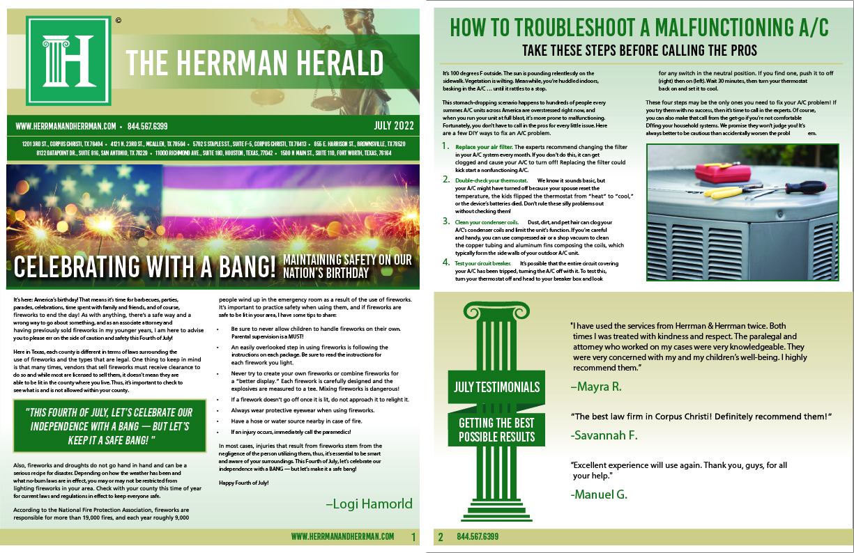Herrman and Herrman Newsletter July 2022