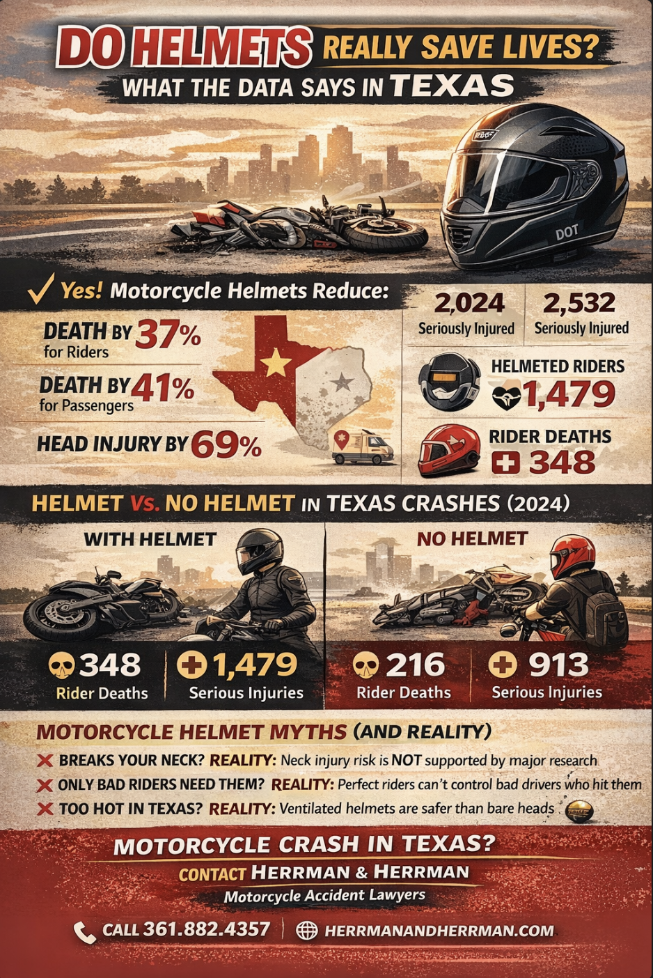Motorcycle Helmets Save Lives 